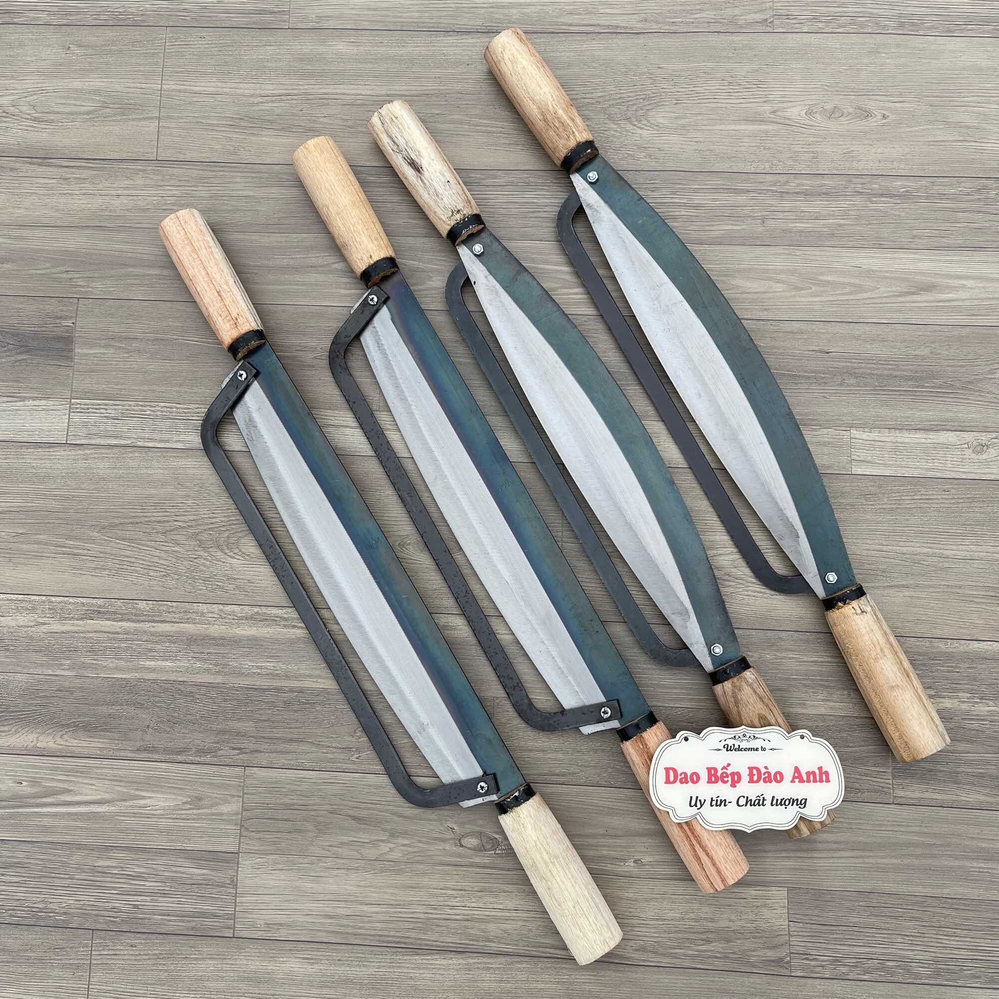 Dao thái cây chuối 2 chuôi 2 tay cầm thái cây chuối hàng rèn thủ công dày dặn
