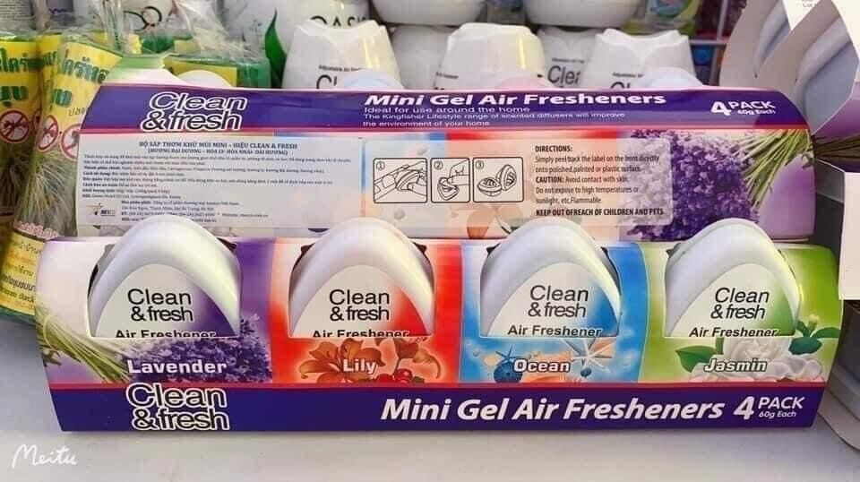 Set 4 sáp khử mùi thơm mini clean & fresh hàn quốc