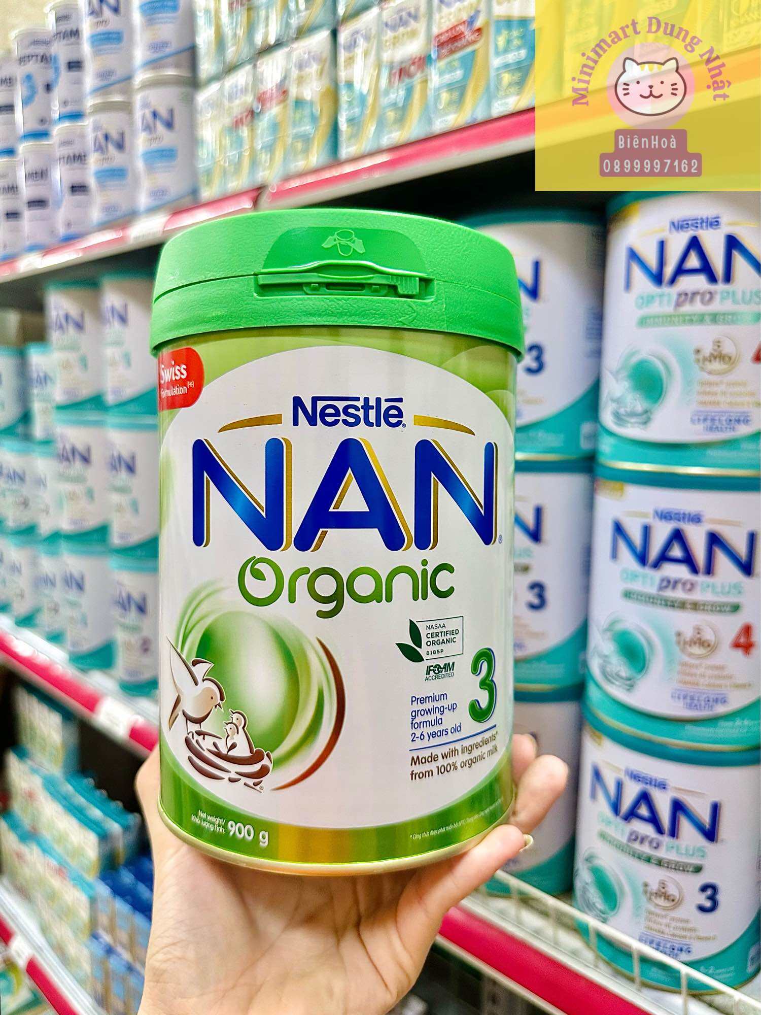 Date 9 2024 Sữa bột NAN Organic số 3 2-6 tuổi 900g