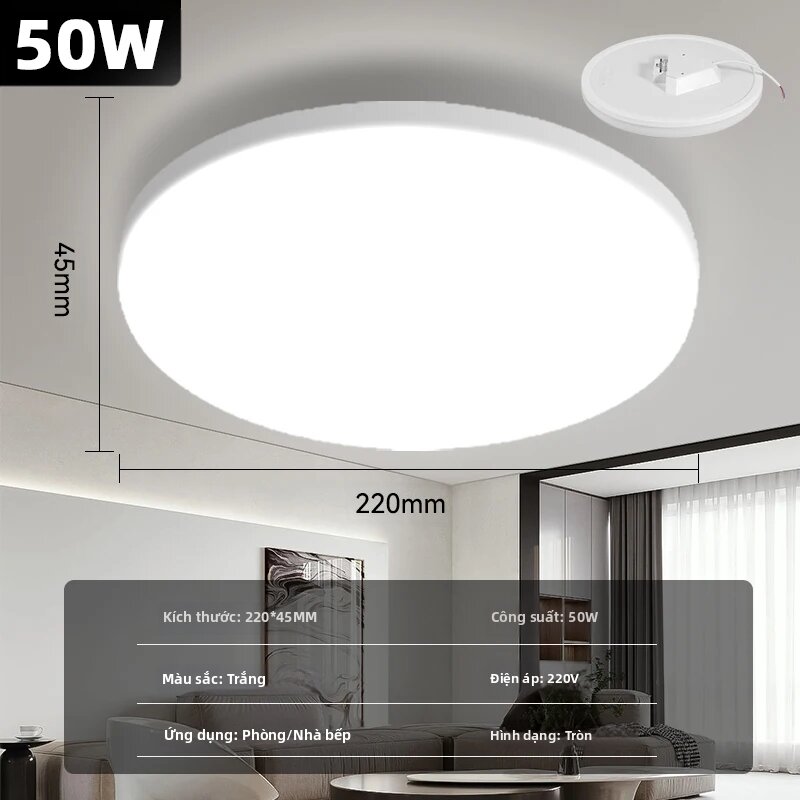 Đèn Trần LED Hiện Đại Đèn Tròn Tiết Kiệm Năng Lượng Cho Phòng Khách Phòng Ngủ Nhà Bếp Ban Công Hành Lang - 15/20/30/50W PVC Có Thể Điều Chỉnh Độ Sáng
