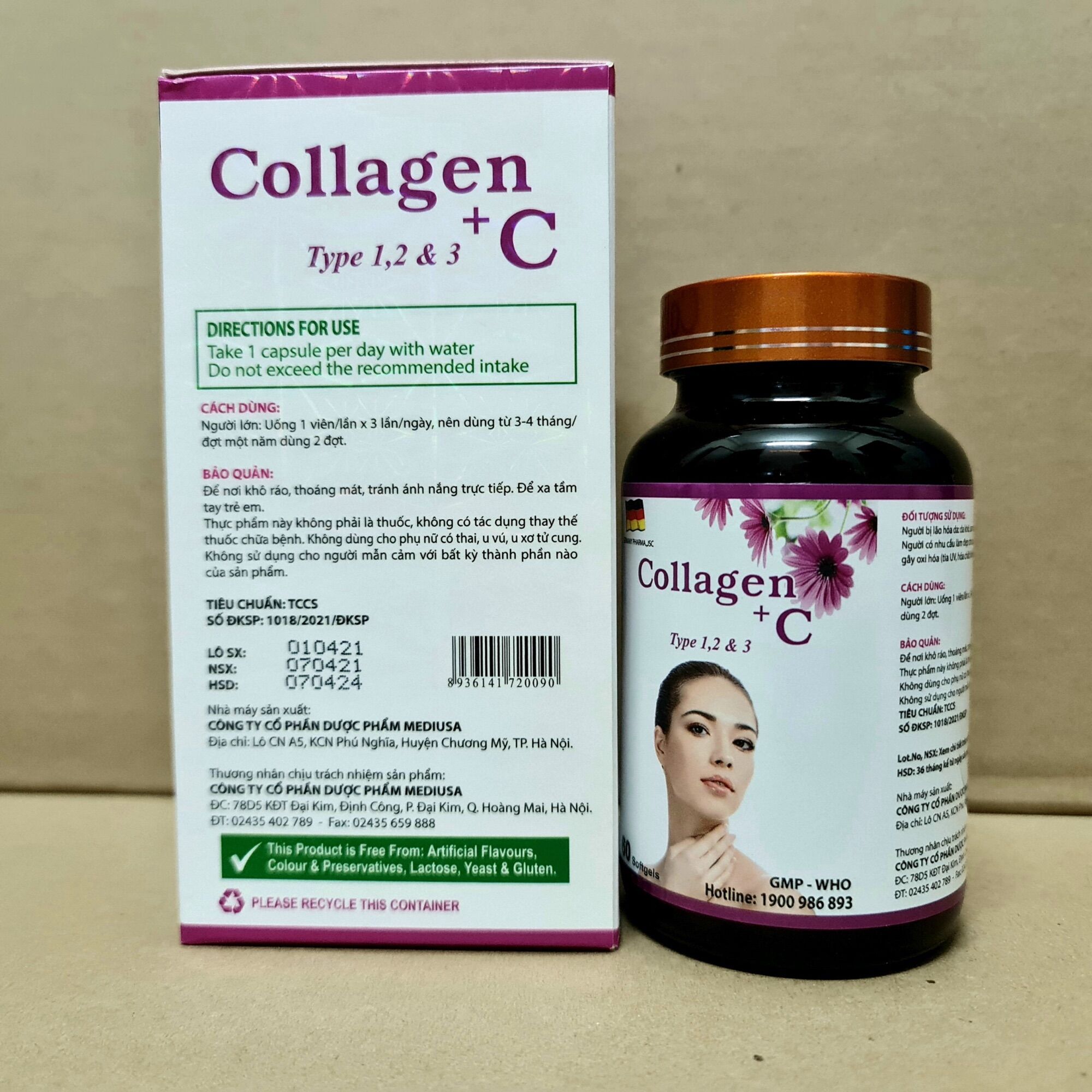 [HCM]ĐẸP DA SÁNG DA COLLAGEN + C Lọ 60V