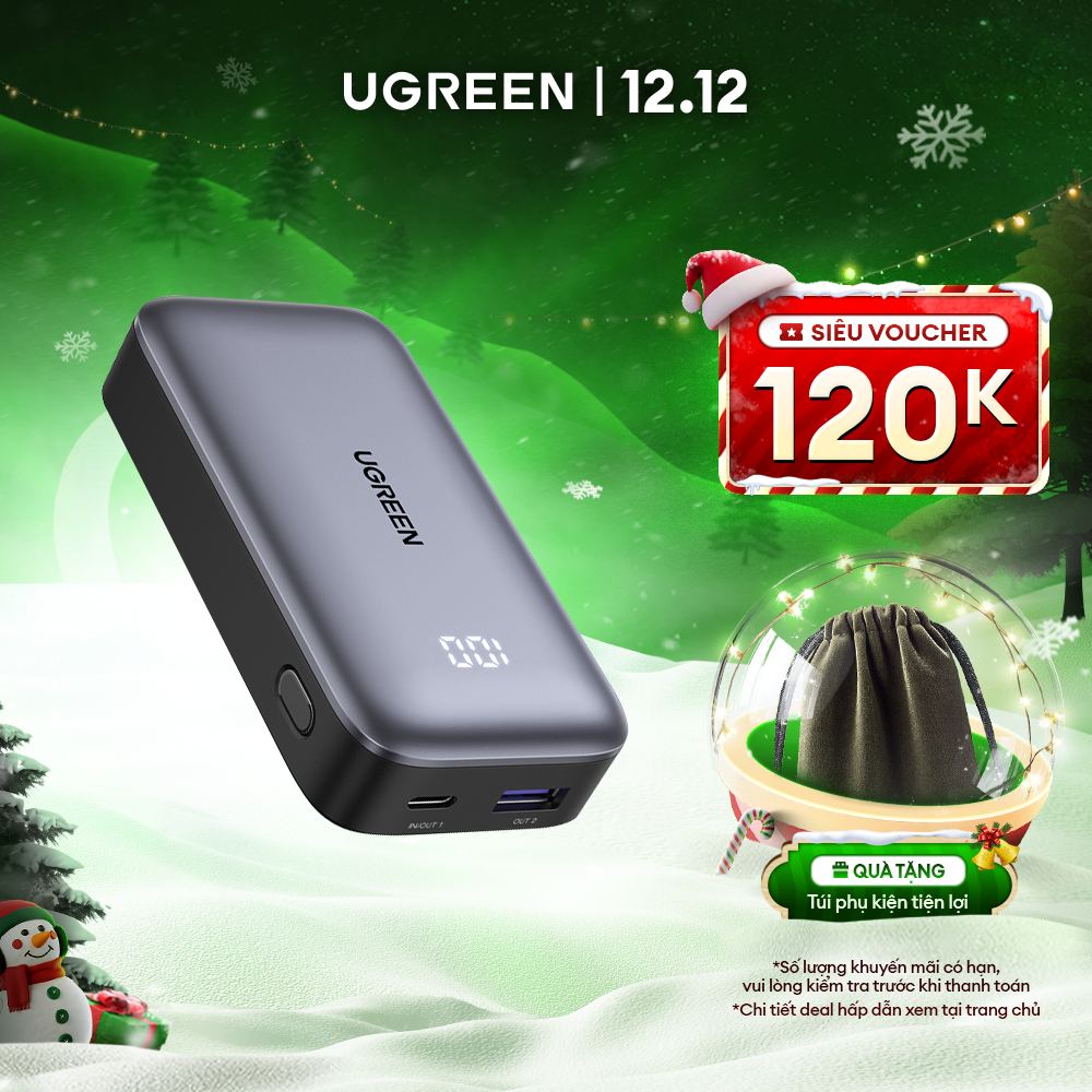 Pin sạc dự phòng 10000mAh/20000mAh UGREEN | Sạc nhanh 2 chiều | Sạc nhanh Power X | pin ATL | BH 18 tháng 1 đổi 1 25683