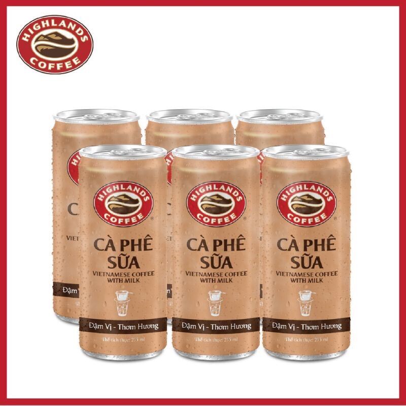 Cà Phê Lon Sữa Đá Highland 235ml/lon