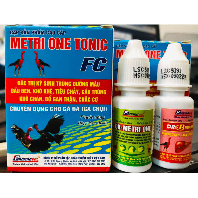 Metri one tonic 10 ml đặc trị kí sinh trùng đường máu, đầu đen, cầu trùng