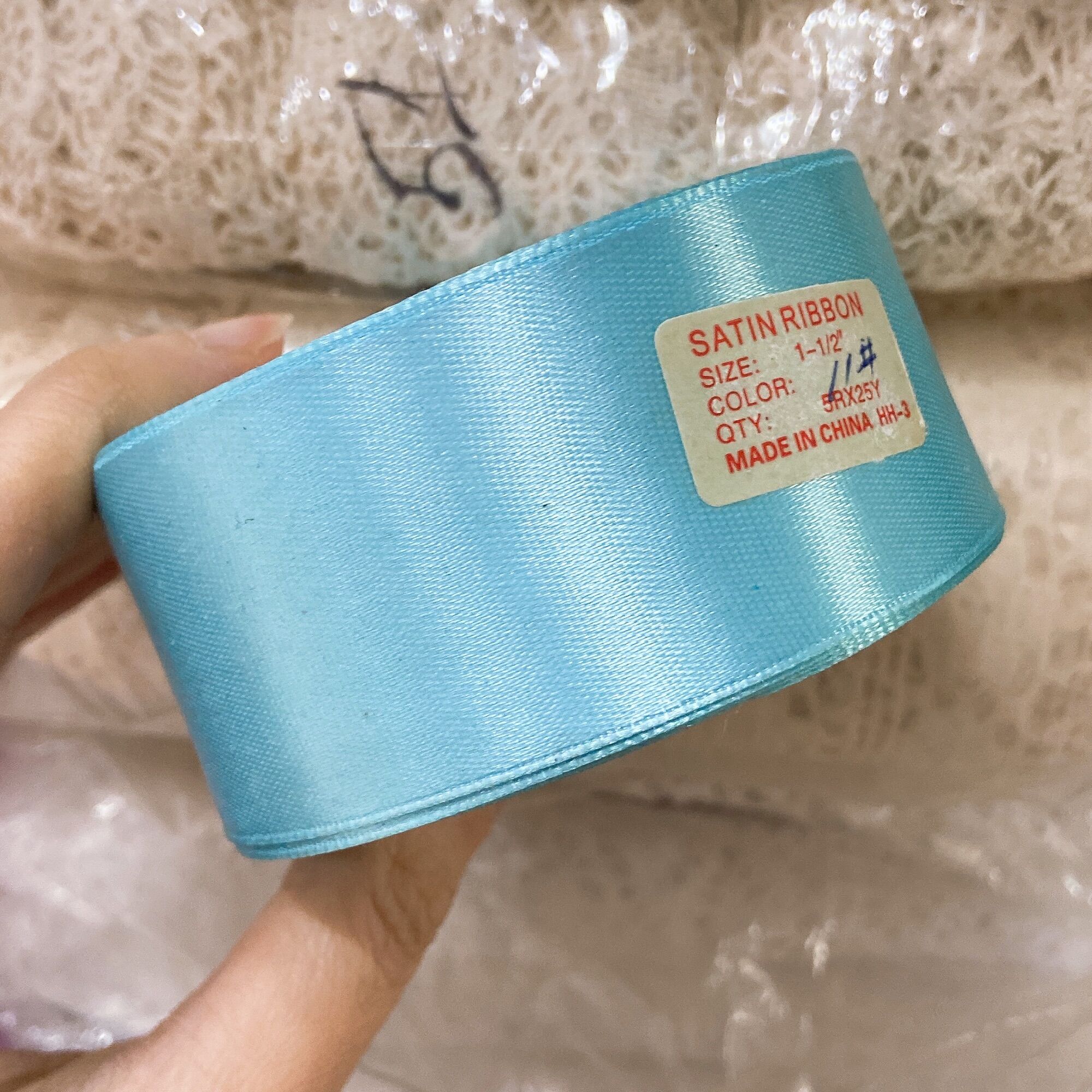 Cuộn 23m ruy băng satin bản 3.8cm
