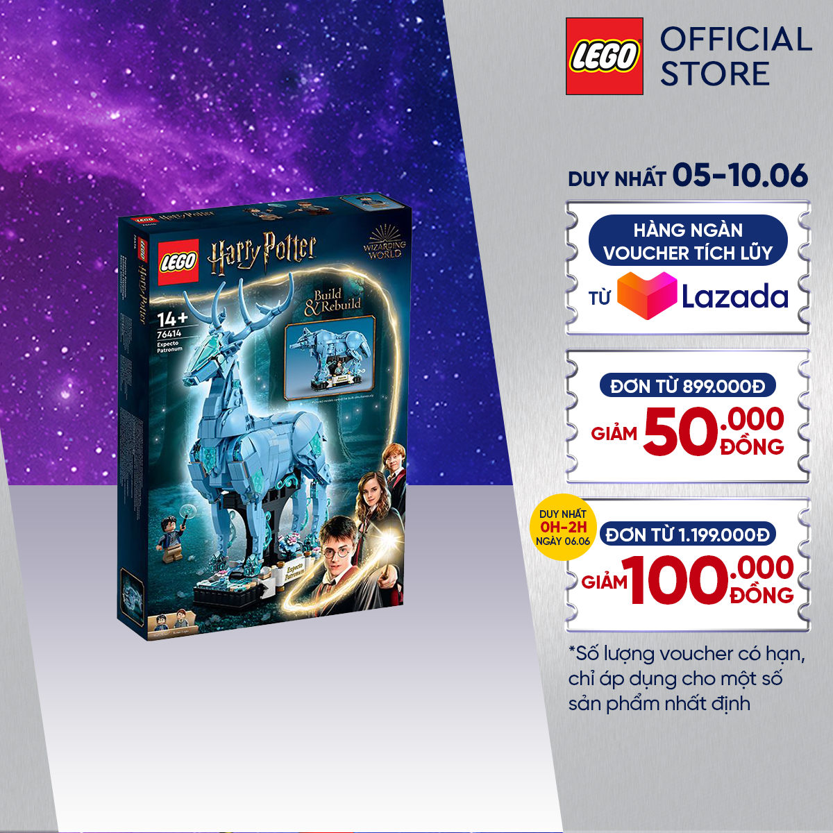 Lego harry potter 76414 đồ chơi lắp ráp hươu thần hộ mệnh của harry potter