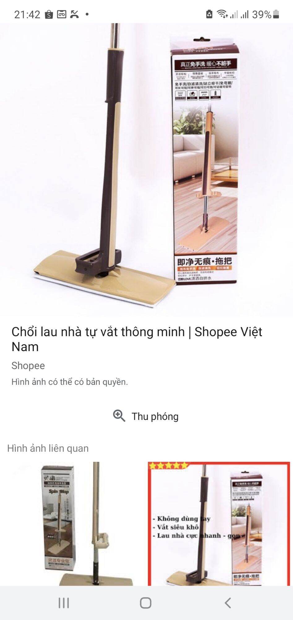 cây lau nhà tự vắt thông minh 360
