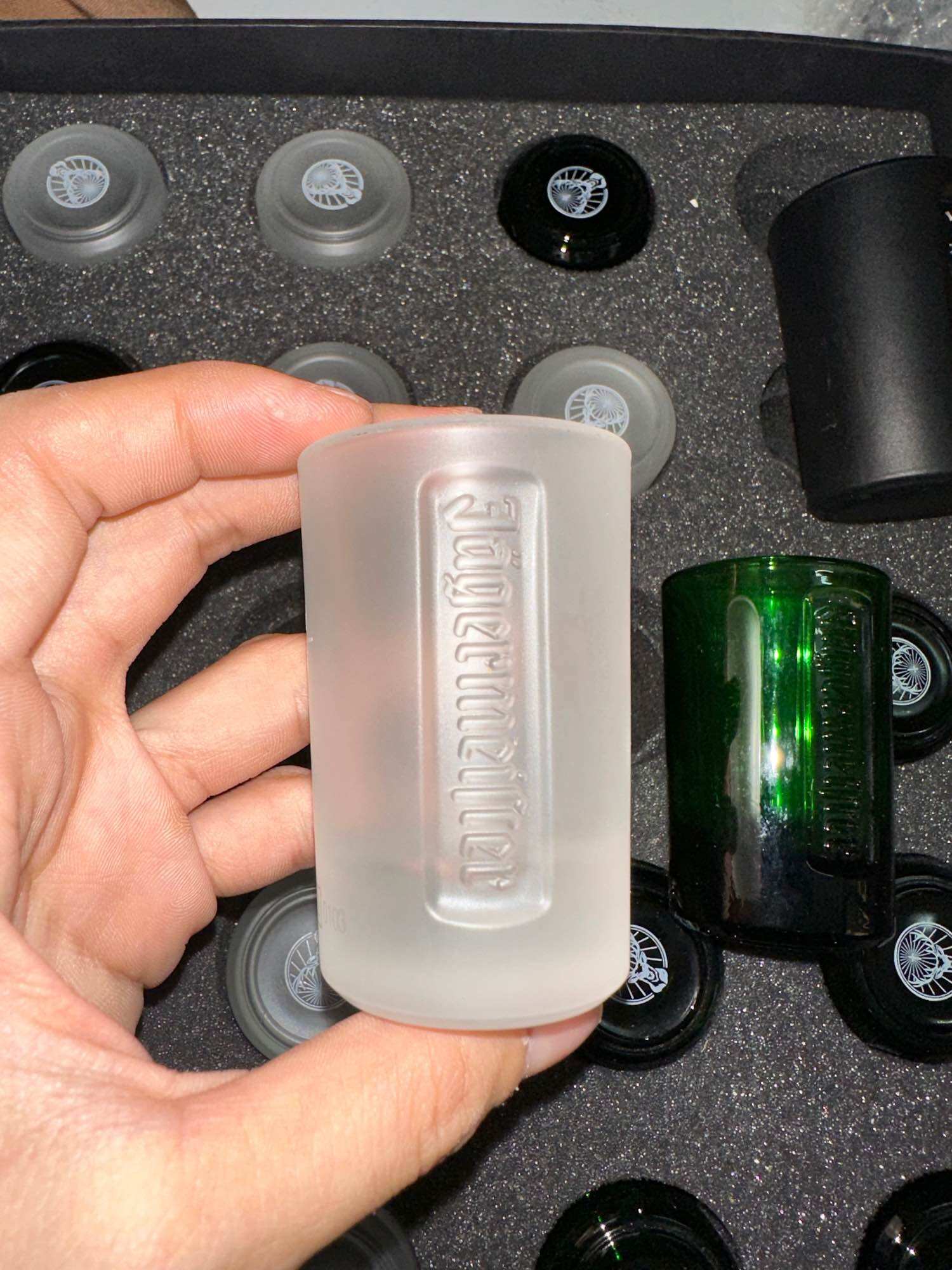 Ly shot Jagermeister trắng
