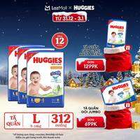 Combo 3 Gói Tã/bỉm quần HUGGIES SKINCARE MEGA JUMBO size L96+8 miếng/ L100+4 miếng
