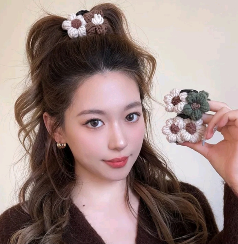Kẹp tóc len phong cách hàn quốc siêu kute