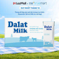 Thùng 48 hộp sữa tươi tiệt trùng Dalatmilk vị tự nhiên 180 ml (180 ml x 48)
