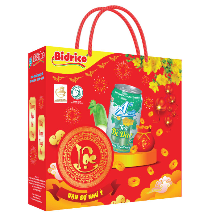 combo 4 hộp quà tết nước ngọt trà bí đao gắng kết yêu thương(.hộp 6lon 330ml)đậm đà thơm ngon là nước giải khác thanh nhiệt giải nhiệt làm mát cơ thể.uống lạnh thơm ngon tuyệt hảo