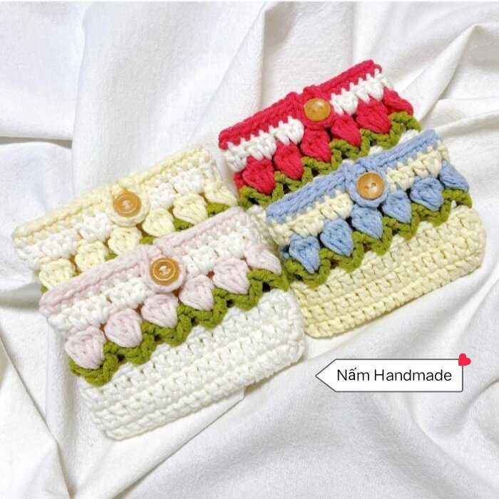 Ví đựng thẻ hoa tulip handmade [Nấm Handmade]