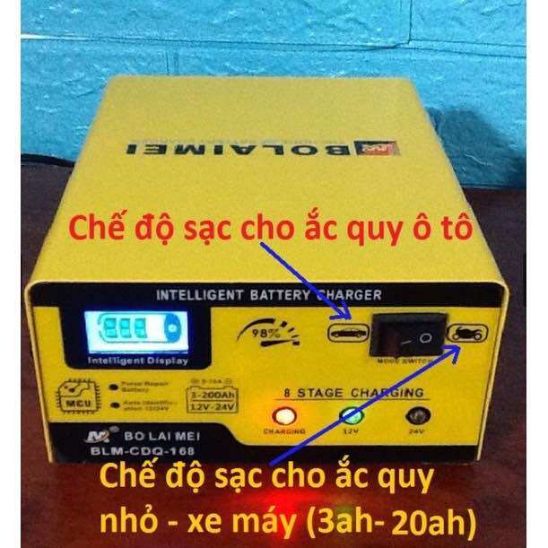 Bộ sạc ắc quy 12v/24v 3ah - 200ah, sạc bình ắc quy cho xe máy đến ô tô thông minh tự ngắt khi đầy, BOLAIMEI New Giá 500,000 Đồng*Miễn phí vận chuyển