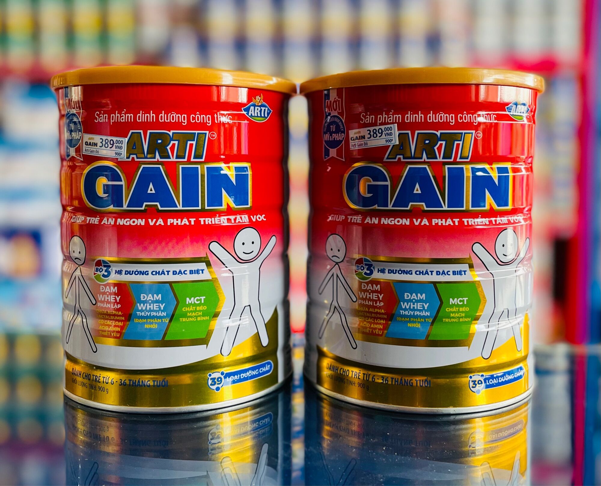 Sữa Bột Arti Gain Đỏ 6-36 Tháng (Lon 900g)