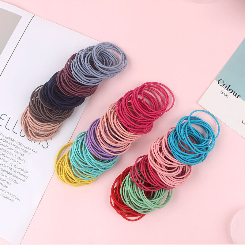Set 100 Thun Cột Tóc Có Hộp Đựng, Chun Buộc Tóc