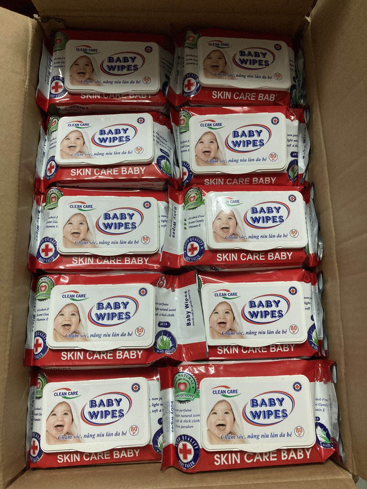 Combo 10 hộp khăn giấy ướt baby 80 tờ