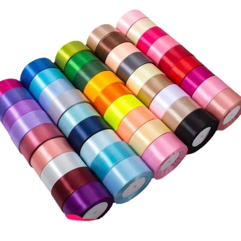 [Nhập RS0822 giảm 30k cho đơn 99k]ruybang lụa 2cm. 1 lốc 10 cuộn 1 màu