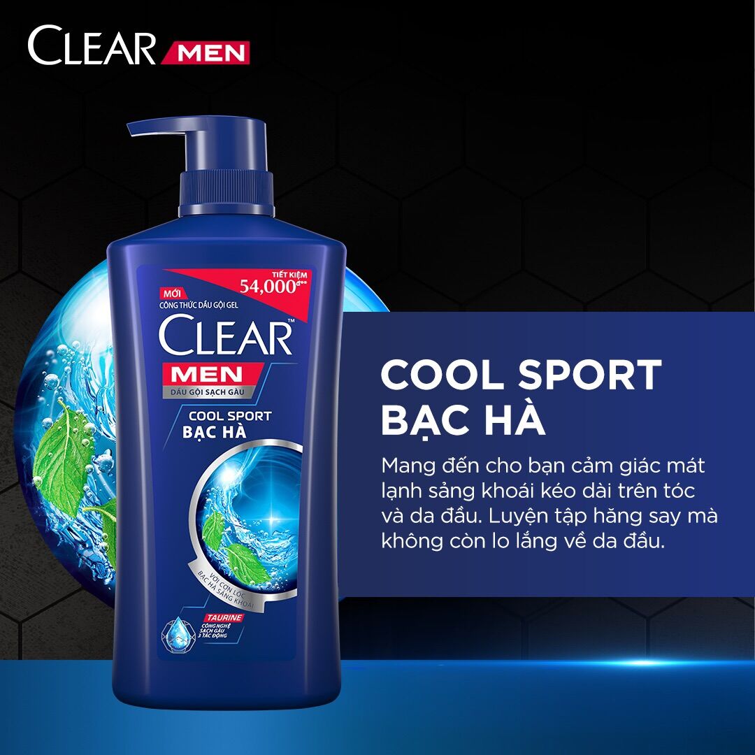 DẦU GỘI CLEAR MEN 180gr-340gr-650gr