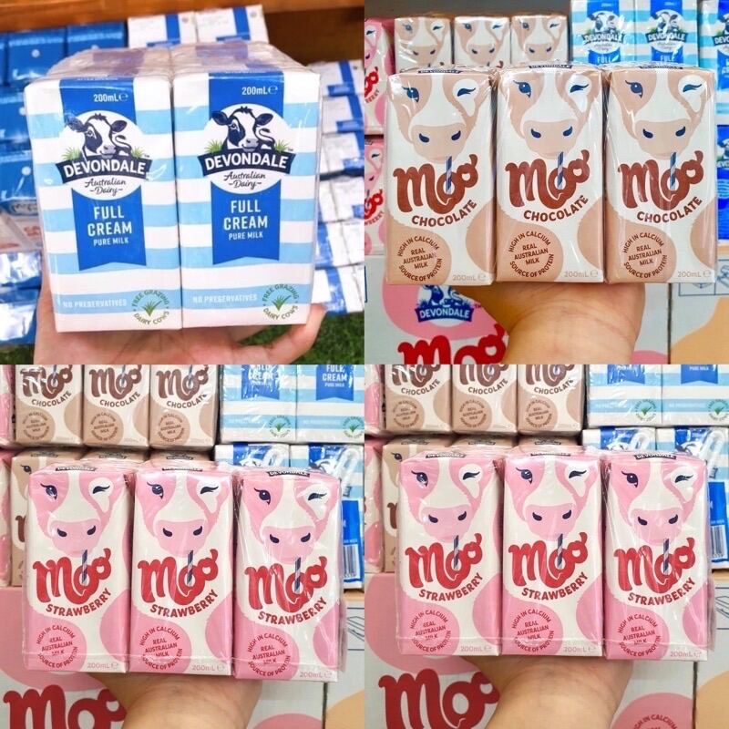 Lốc 6 hộp Sữa tươi nguyên kem Devondale hộp 200ml dành cho trẻ từ 1 tuổi