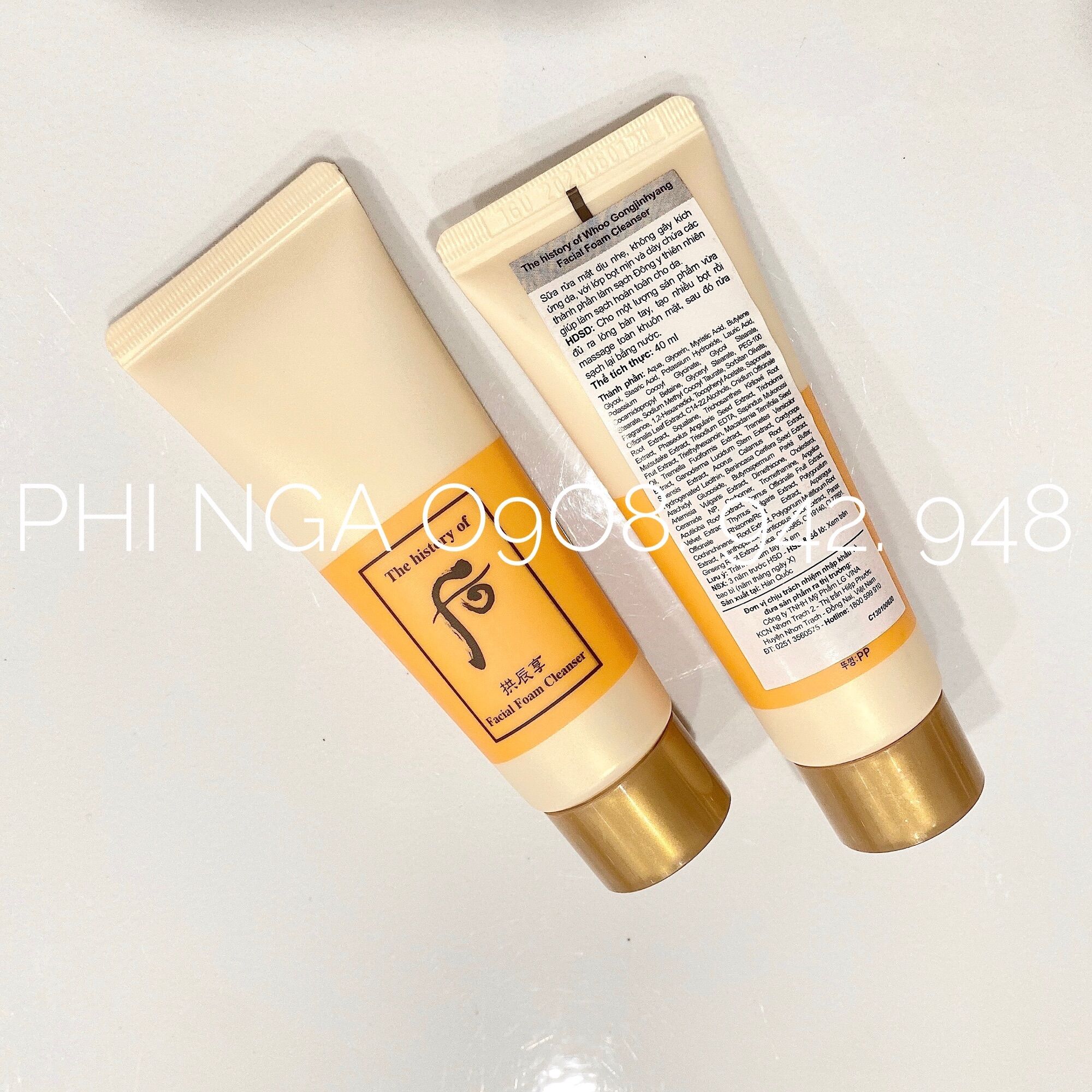 [HCM] - Sữa Rửa Mặt Whoo Vàng Chứa Nhân Sâm 40Ml Date 2025
