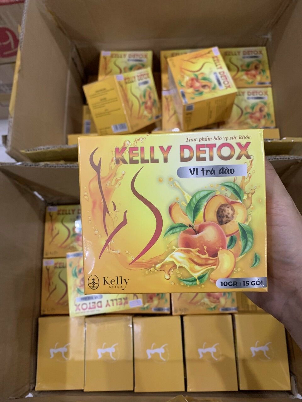 Combo 5 hop kelly detox trà đào giảm cân chính hãng cty 100%