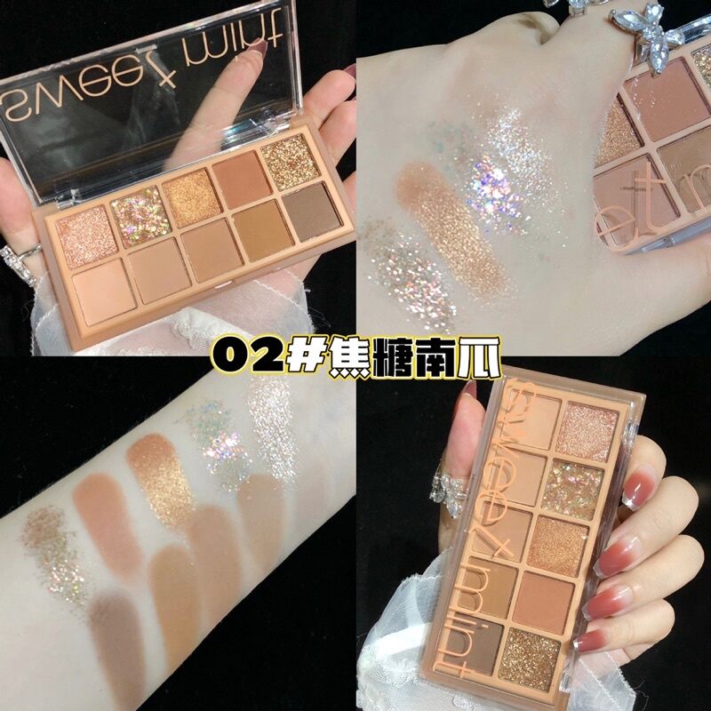 Bảng mắt 10 ô nhũ lấp lánh Sweet mint