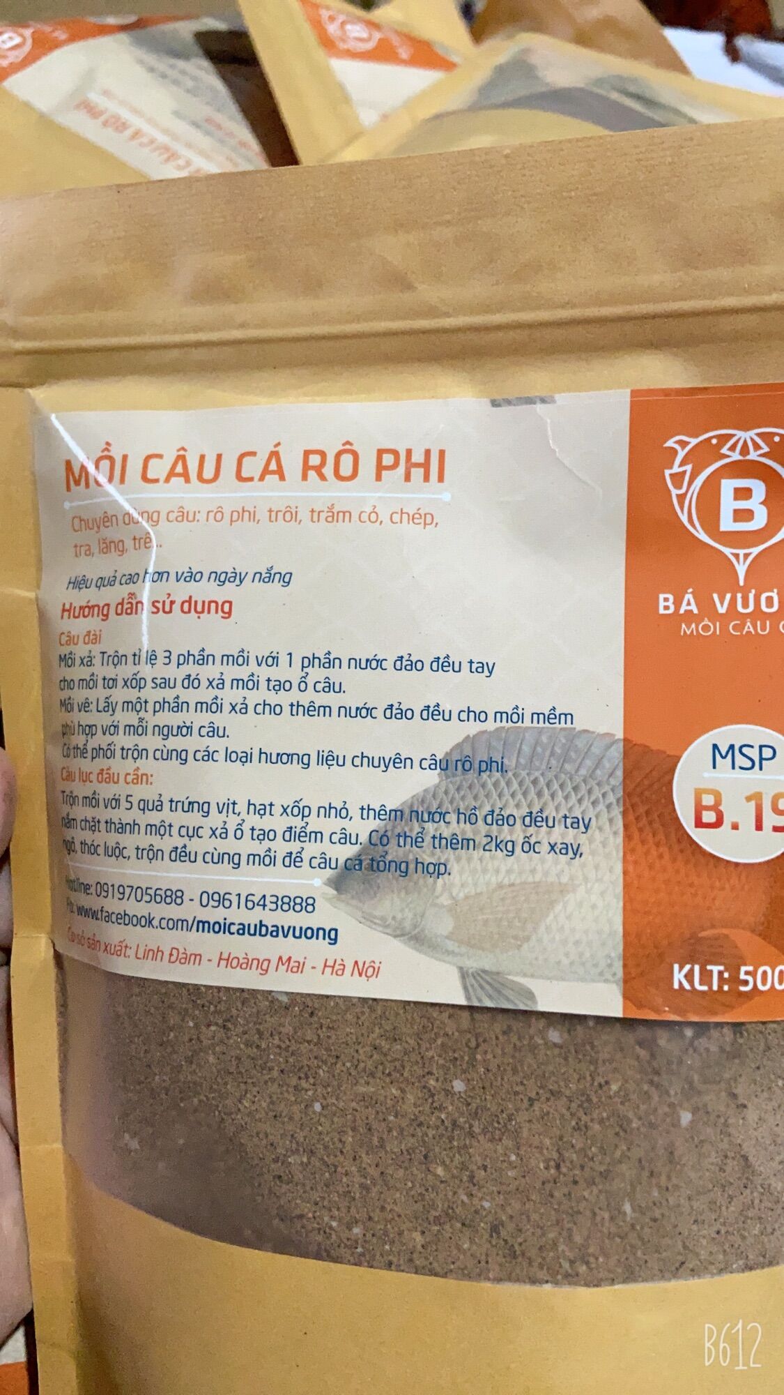 mồi câu cá chuyên rô phi - b19 Bá vương(300gr)