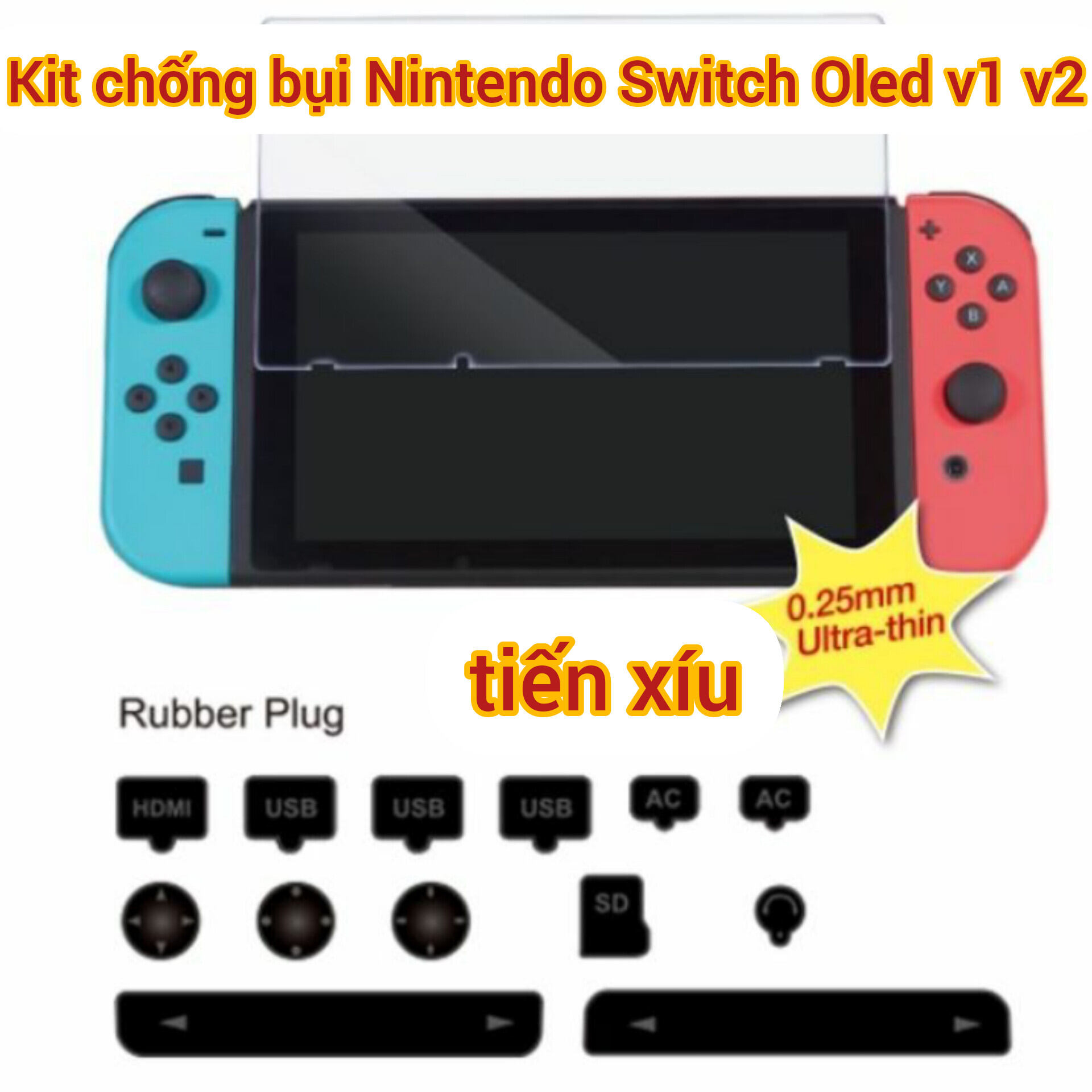 Dán màn hình Nintendo Switch kèm kit lọc bụi chống bụi ngăn bụi vô máy nintendo switch v1 v2