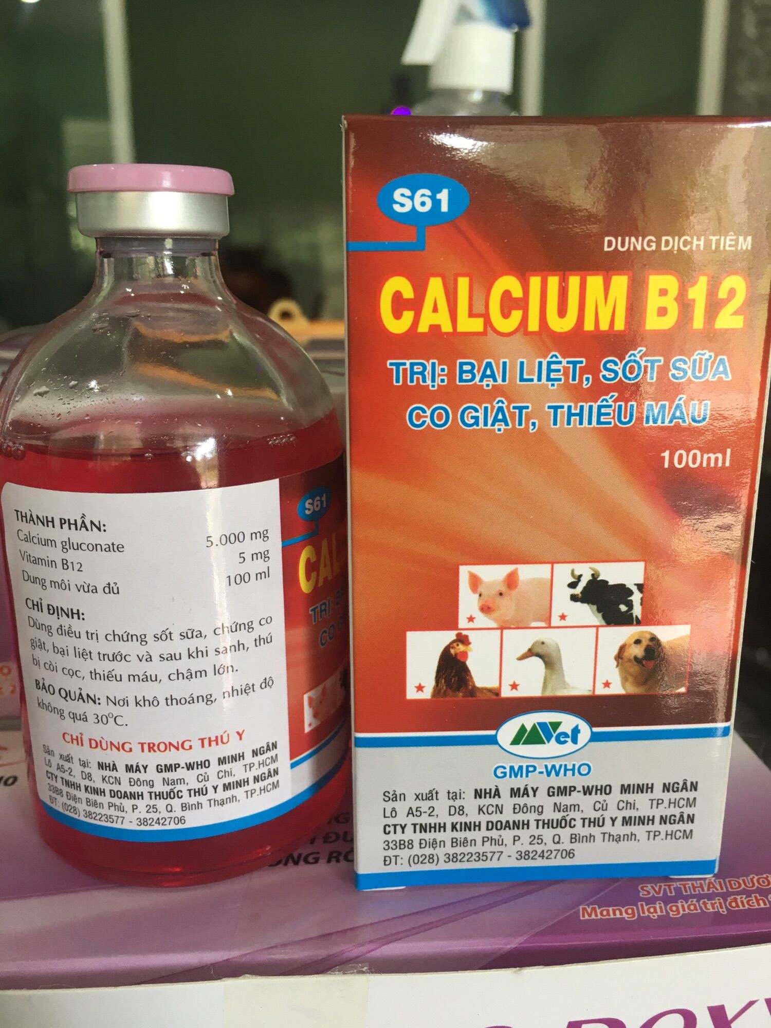 Calcium B12 100ml giải độc cho lan, phòng chống thiếu máu, bổ sung canxi vitam cho thu còi cọc chậm lớn.