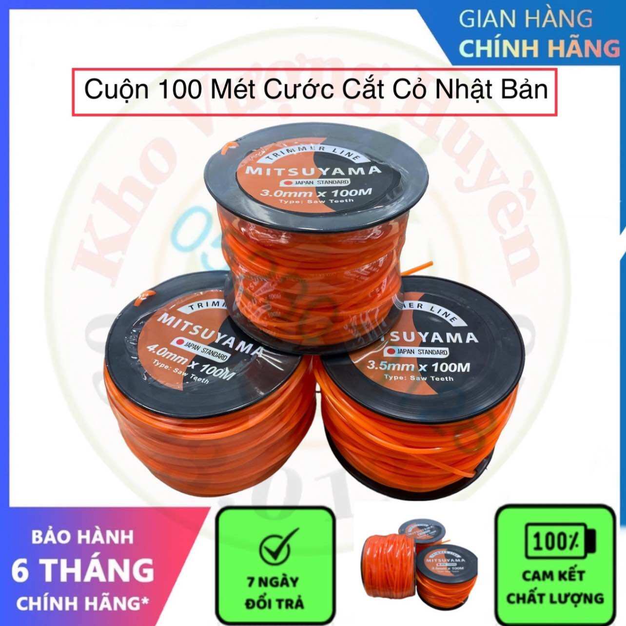Cước cắt cỏ vuông nhật bản mitsuyama 100 mét chất lượng cao