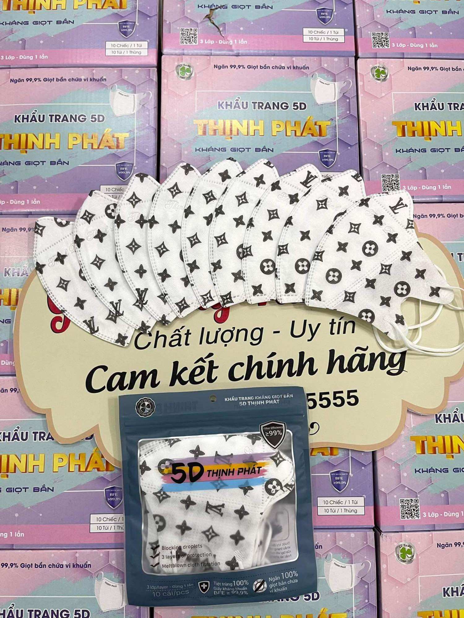 Túi 10 khẩu trang 5D Thịnh Phát