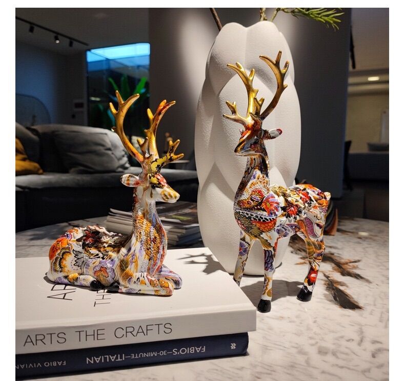 Cặp Tượng Hươu Trang Trí Cao Cấp , Tượng Trang Trí, Quà Tặng Tân Gia Khai Trương Sinh Nhật.