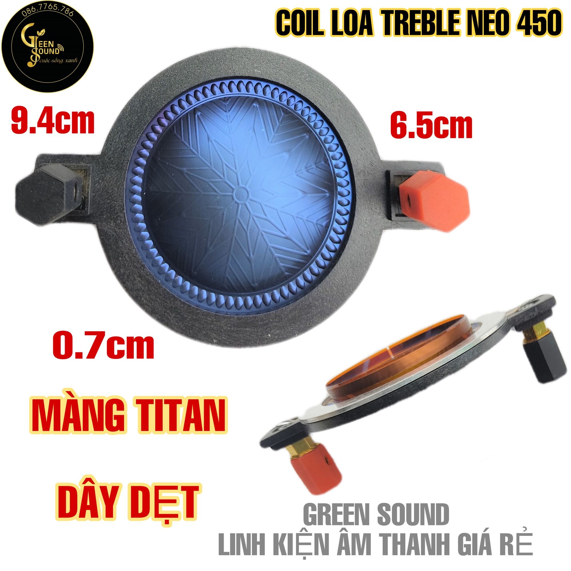 Coil loa treble 450 từ Neo màng titan cao cấp - Côn loa trép