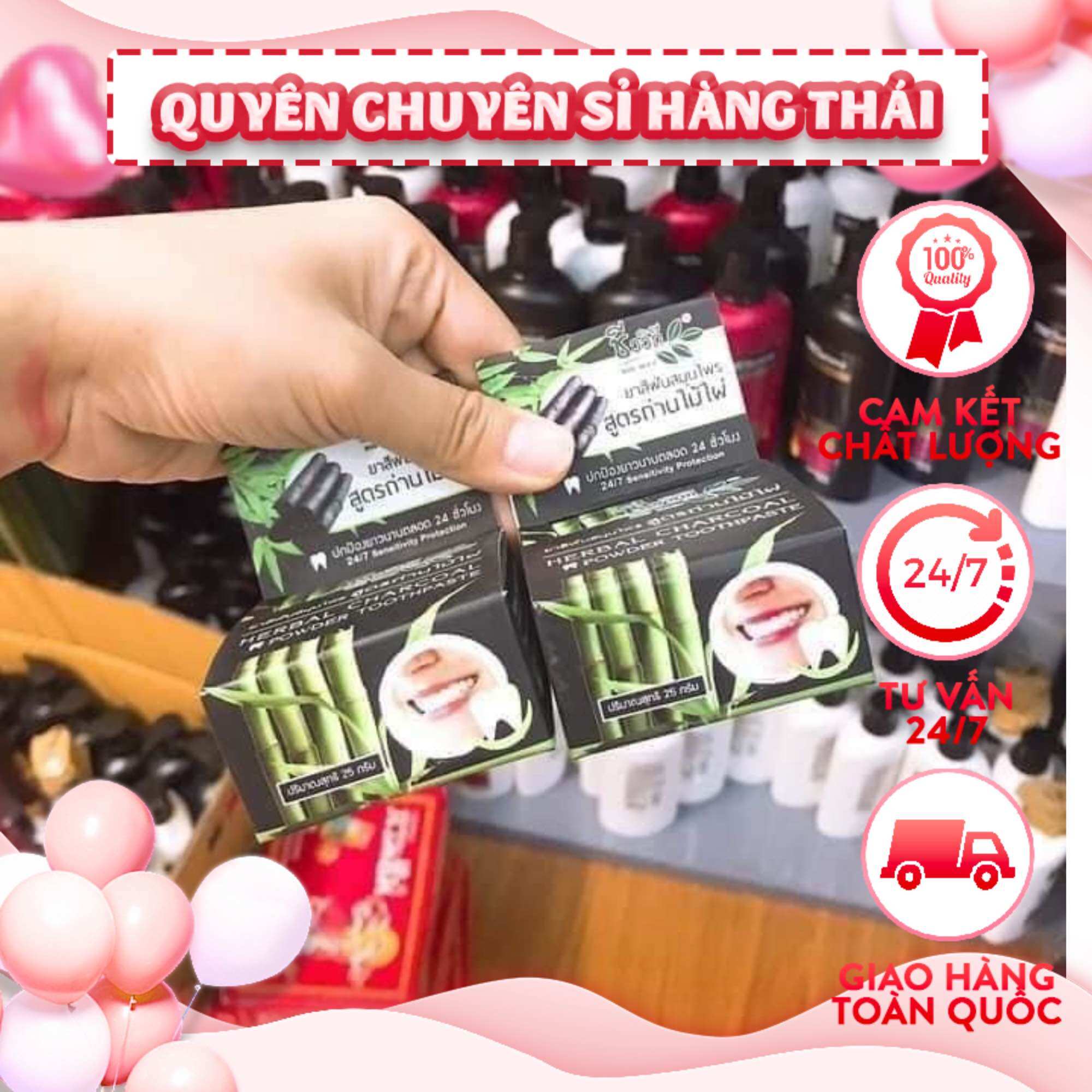 Bột tẩy trắng răng than tre thái lan
