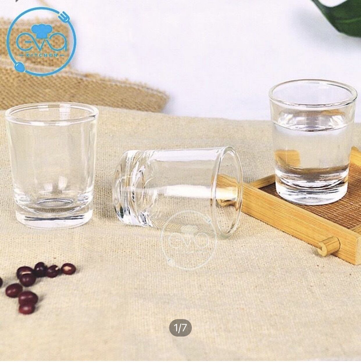 Bộ 12 ly thuỷ tinh nhỏ dáng vuông 25ml lrv