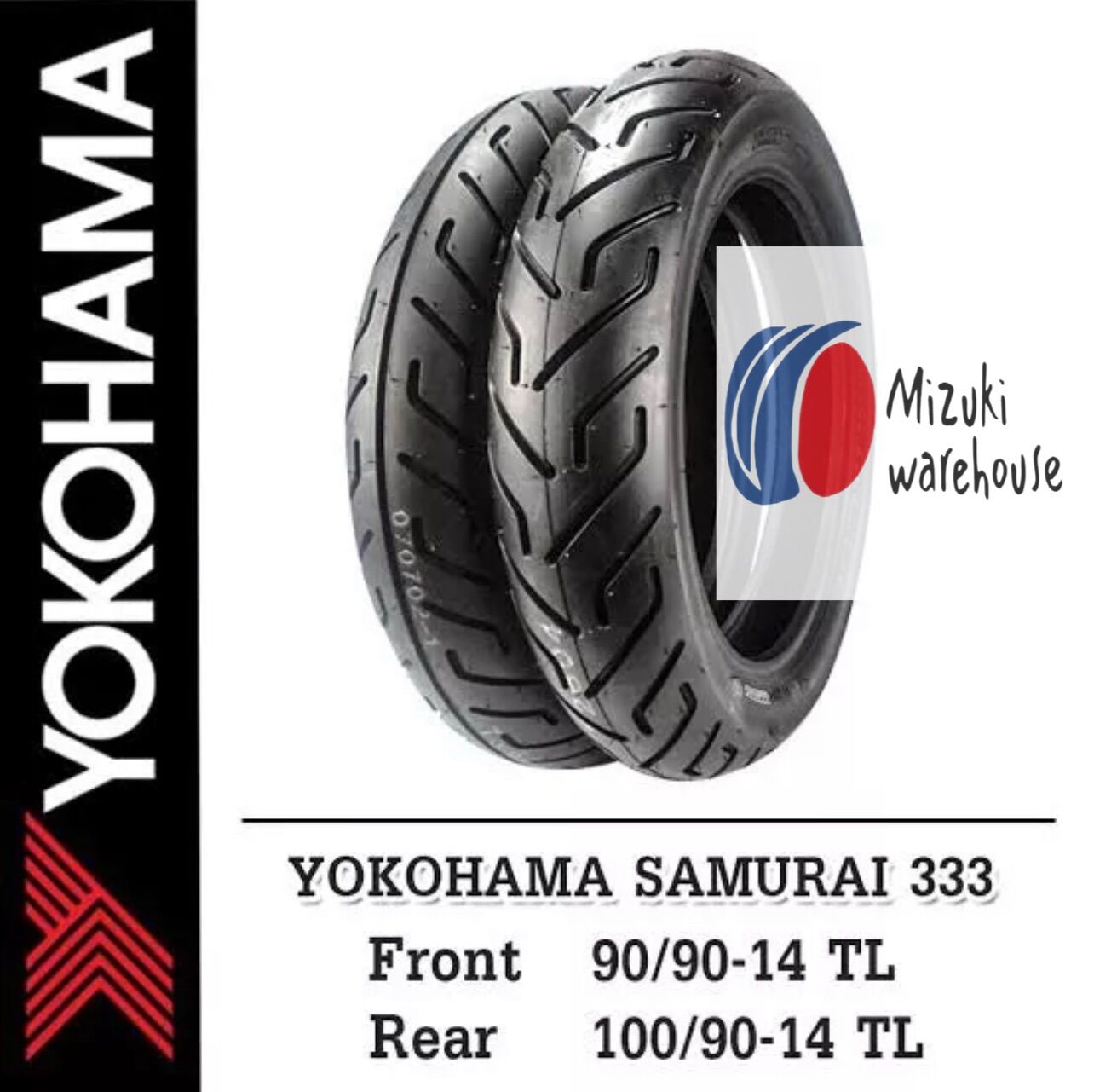 Combo cặp vỏ không săm trước sau 100/90-14 và 90/90-14 cao cấp chính hãng yokohama dành cho xe honda pcx