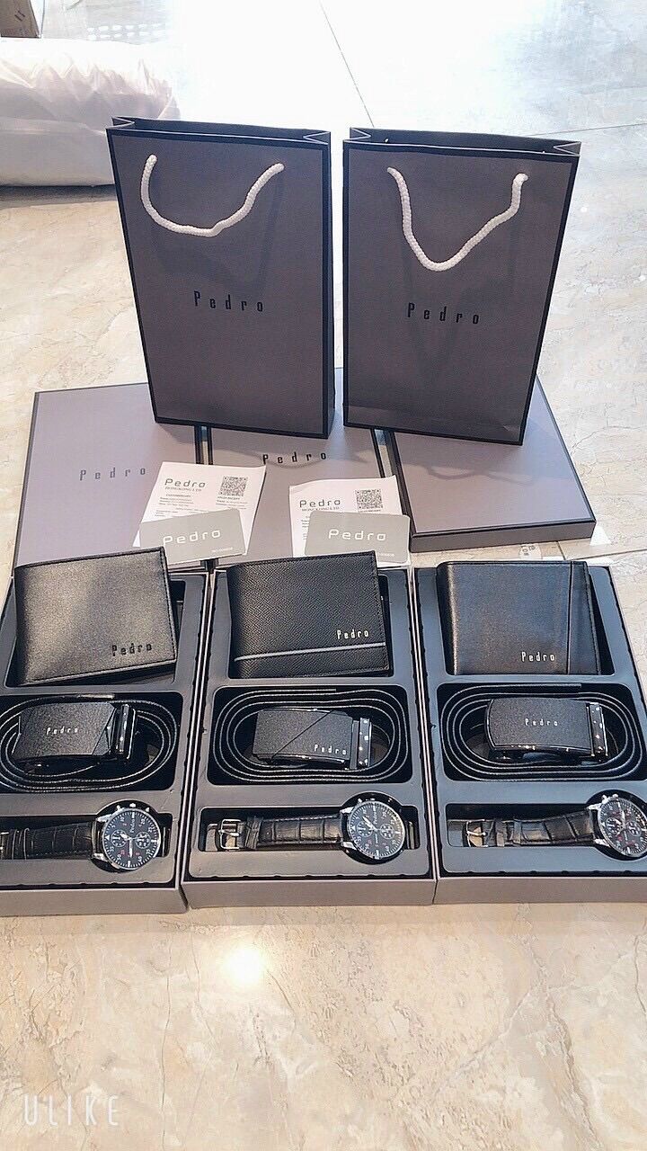 [Fullbox] Set ví + thắt lưng + đồng hồ nam hàng chuẩn xuất xịn, làm quà tặng sinh nhật sang trọng