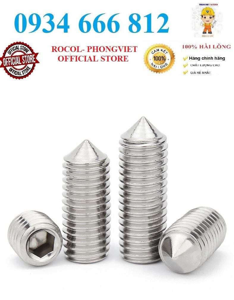 Set 10 cái m3-m8 vít trí đầu nhọn inox304 m3, m4, m5, m6, m8