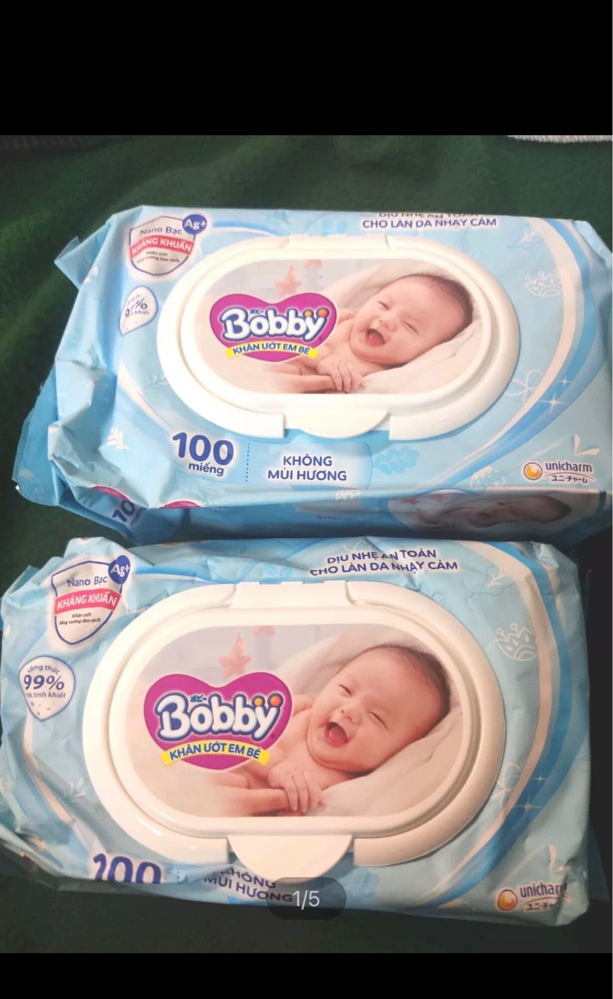 Giấy Ướt Bobby Không Mùi 100 miếng