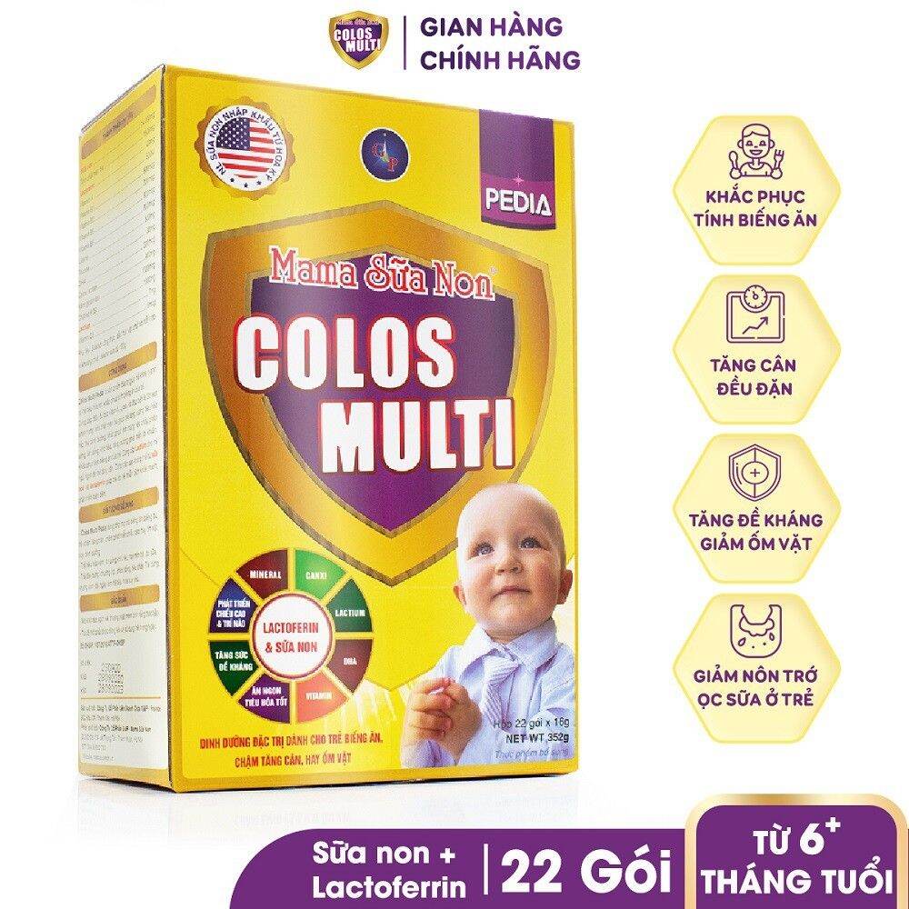 Sữa bột Mama Sữa Non Colos Multi Pedia hộp 22 gói x 16g - 352g