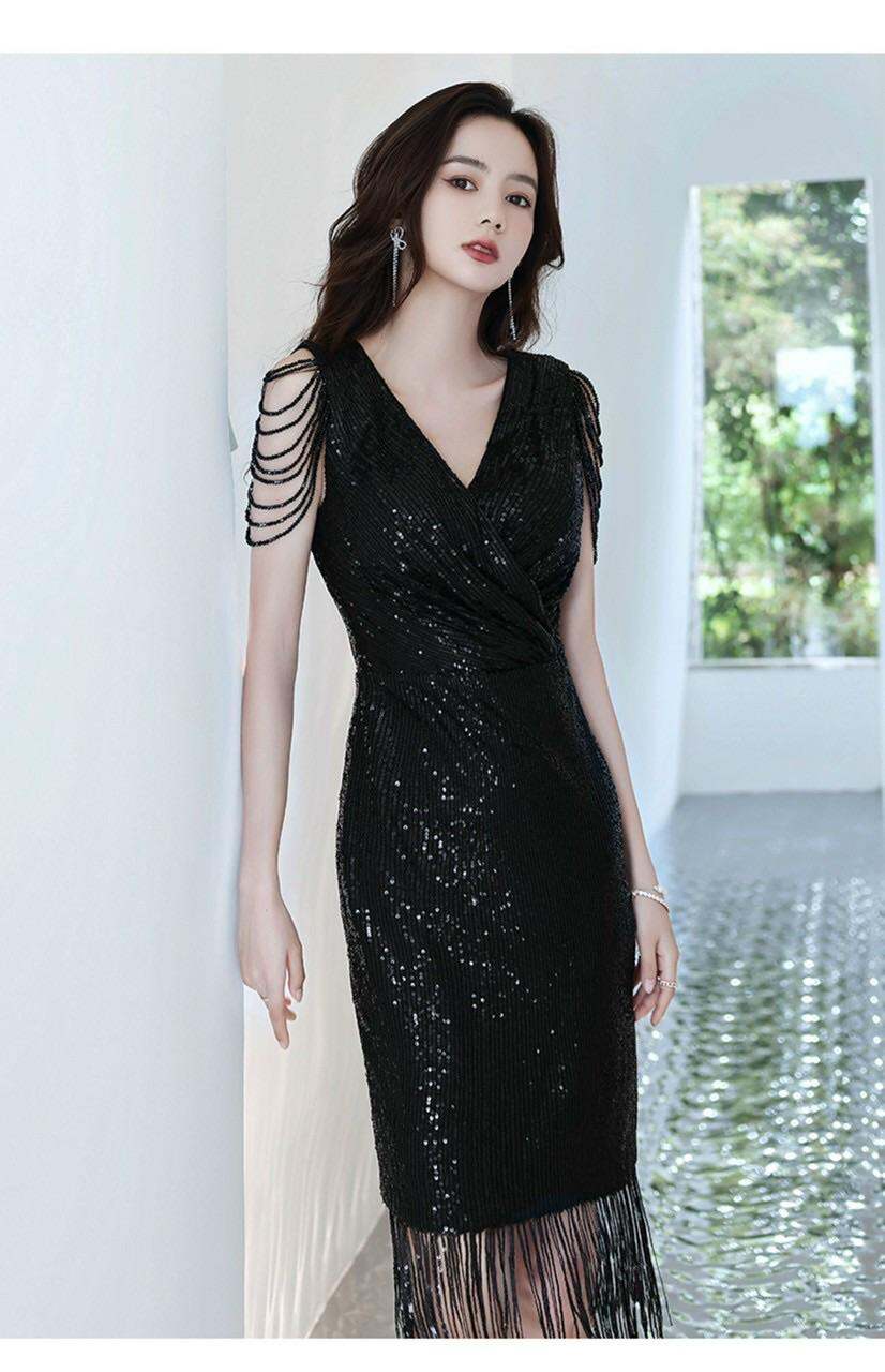 Đầm Dạ Hội Kim Sa tay kết đá cao cấp