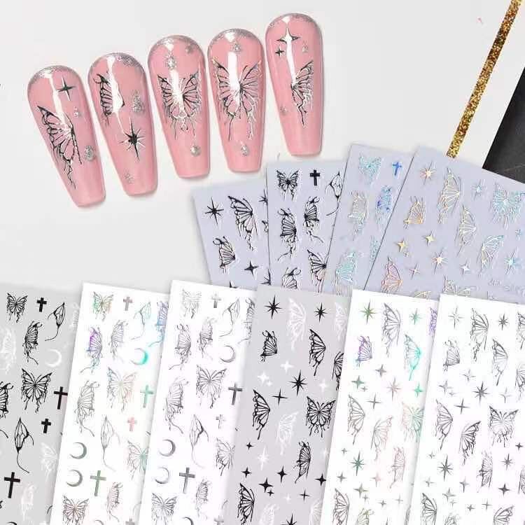 Sticker dán móng trang trí nail hình bướm mẫu mới nhất