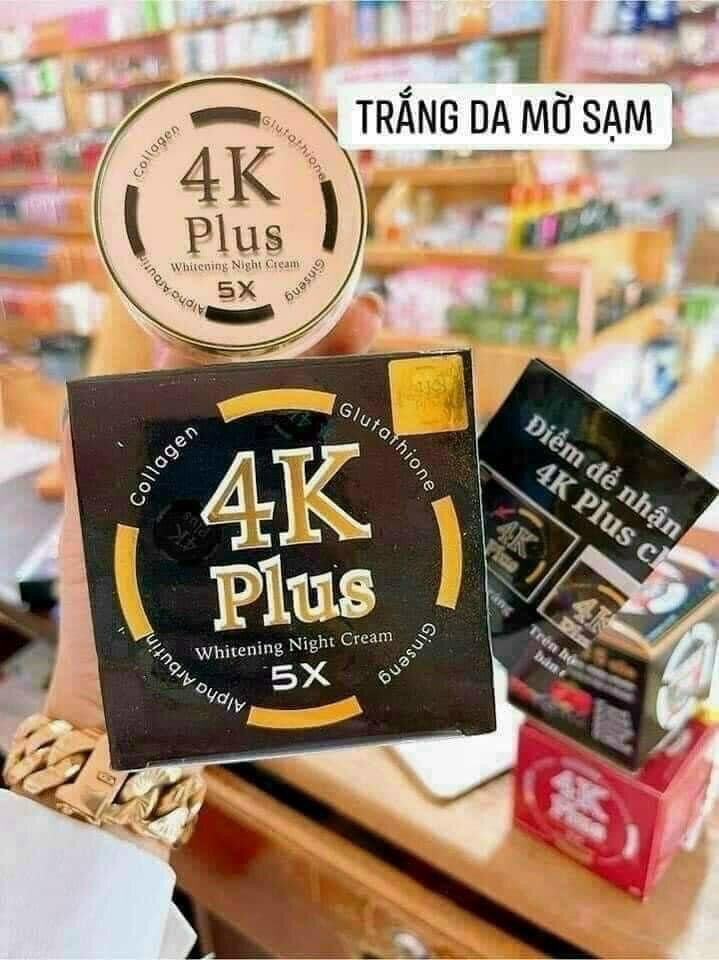 Kem 4k plus 5x, trắng da thái lan, căng bóng ban đêm 20gr chuẩn hàng thái