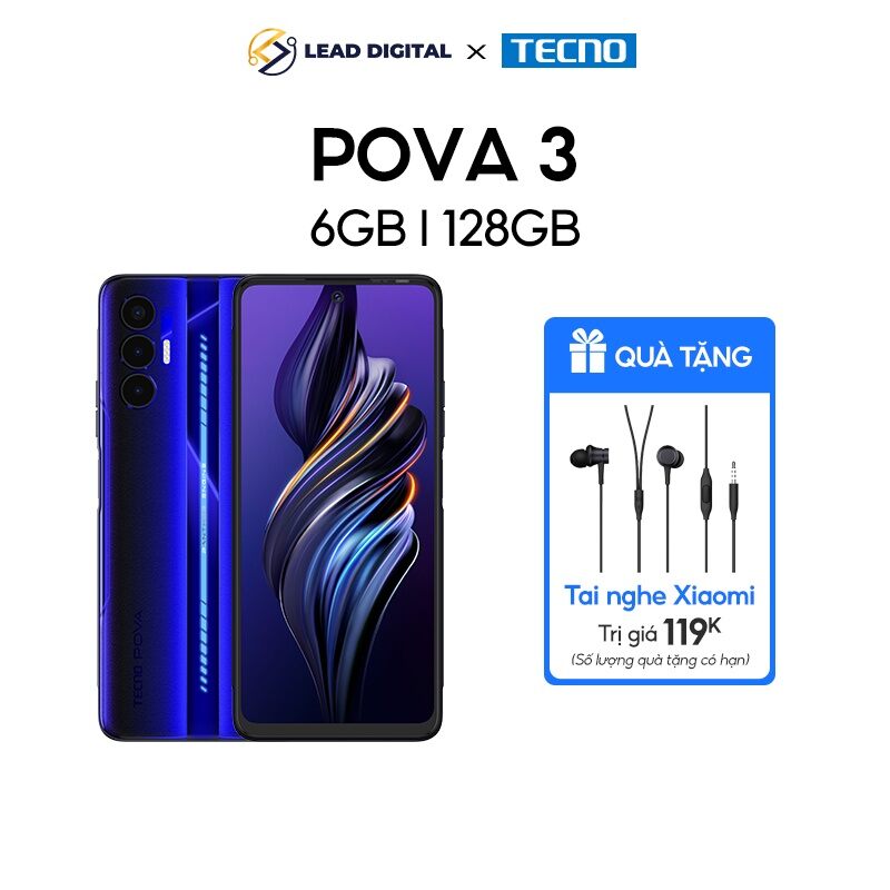 Điện thoại gaming tecno pova 3 /128gb-helio g88|7000 mah|sạc nhanh 33w
