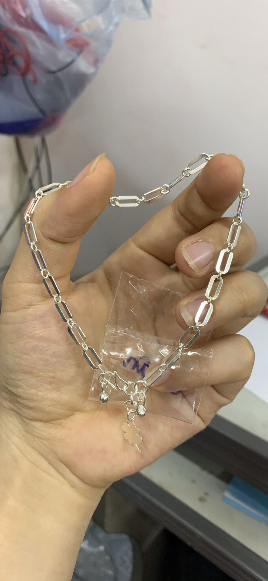 Lắc chân nữ dạng xích - Bạc CKJ sáng đẹp, kèm bảo hành