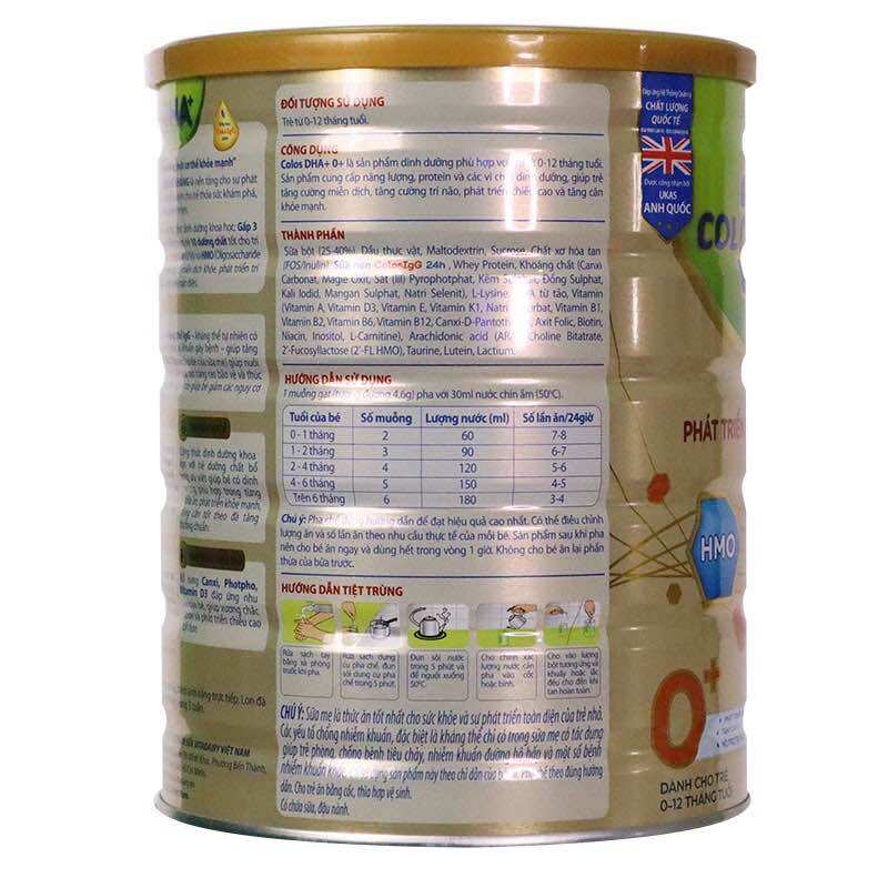Sữa bột Colos DHA 0+ 800g