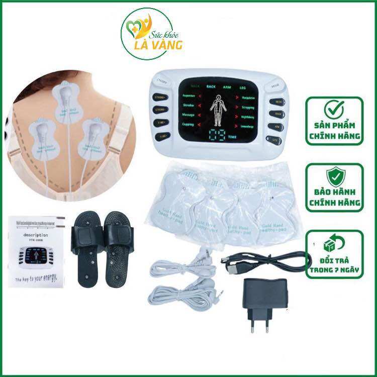 Máy massage xung điện 8 miếng dán YTK-309B, máy mát xa 8 chế độ massage 15 cường độ xung điện