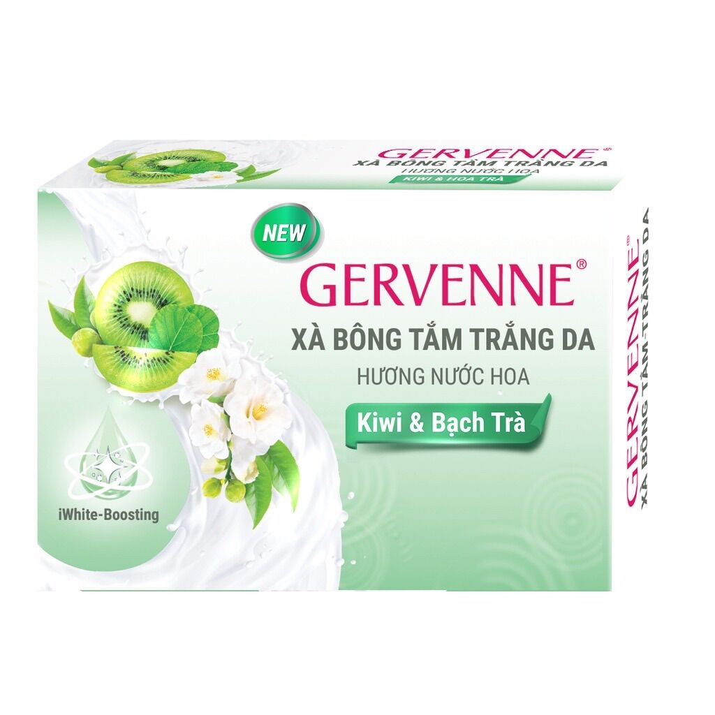 Sale lỗ Xà bông tắm trắng da hương nước hoa Gervenne kiwi và Bạch Trà 90G