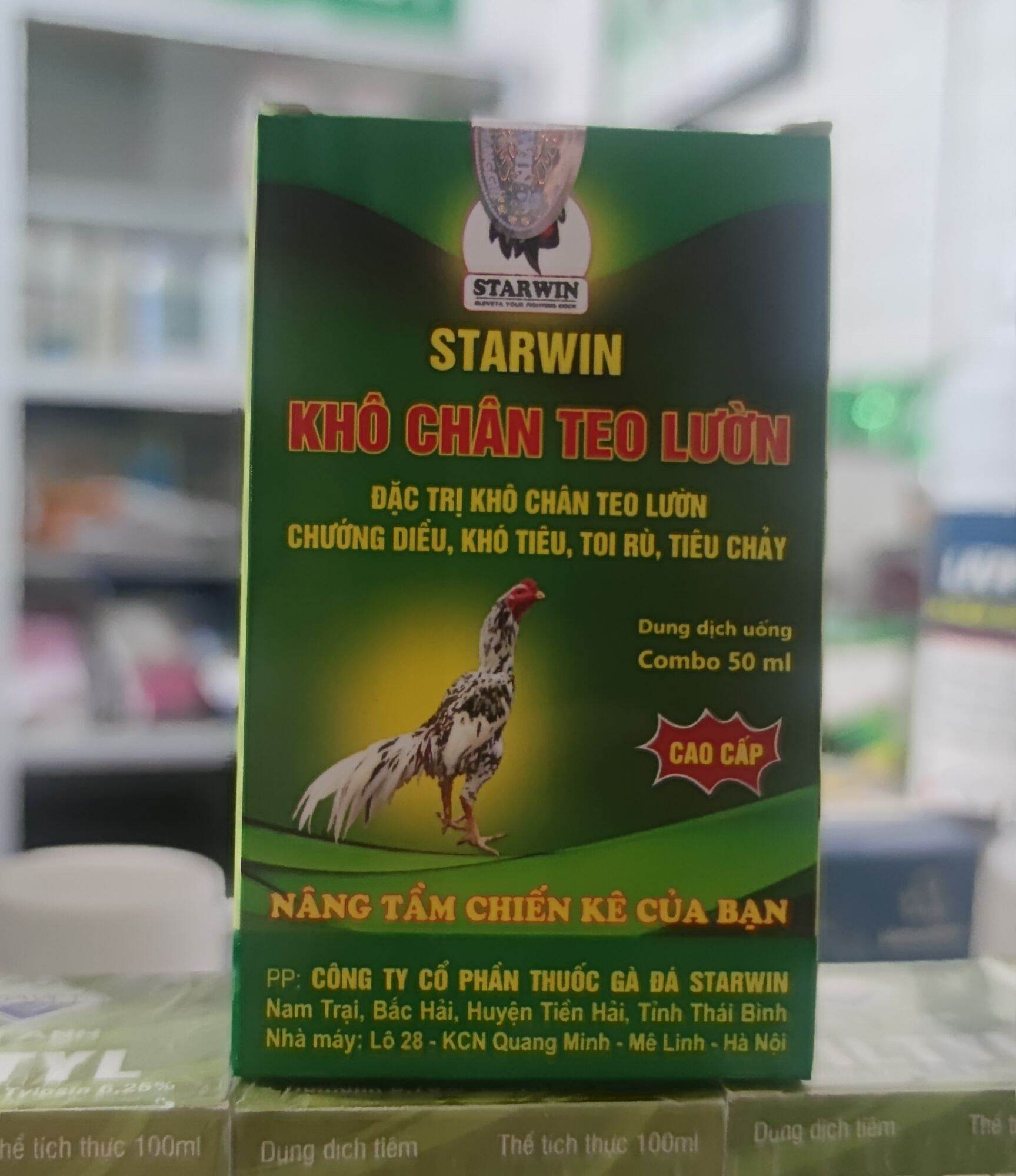 Khô chân teo lườn, chướng diều, khó tiêu, tiêu chảy gà tre, gà chọi combo 50ml